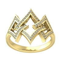 Dijamantni prsten geometrijskog oblika od žutog zlata 10k, veličina 6,5