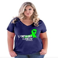 - Ženska majica s izrezom u obliku slova u obliku veličine, odgovara veličini - rak limfoma