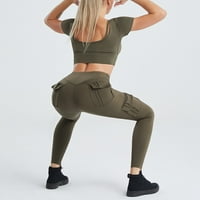 Corashan ženski ljetni visoki struk dizanje kuka brzog suhog džepa Sportske joge hlače