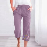 Ljetne ponude za žene, Ženska Moda, ženske Ležerne rastezljive široke hlače s modnim printom, ravne hlače širokih