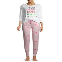 Derek Heart Women's Raglan Rukav Top i Joggers dvodijelni dnevni boravak set pidžama