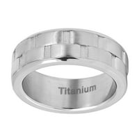 Muškarce žene titanium vjenčani pojas rung četkani ravni dizajnirani prsten od opeke