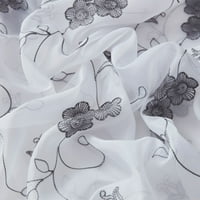 Prozirne ploče za zavjese s džepnom šipkom izvezenom u cvijeću