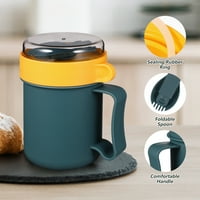 Šalica za juhu od mikrovalne pećnice s poklopcem i žličicom prijenosna posuda za doručak za zobene pahuljice vruće