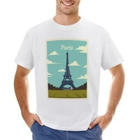 Paris muške grafičke majice vintage kratki rukavi Sport Tee White s