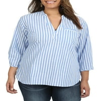 Lee Riders Women Plus Size Quarter Sleave s V-izrezom Popover