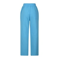 Muškarci plus hlače ležerne labave modne džepove s pola struka duge hlače plave 6 6