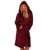 Ženski zimski izduženi plišani šal, ogrtač s dugim rukavima, kaput s kapuljačom