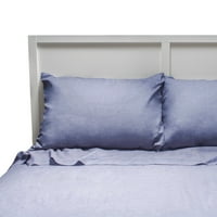 Kompletna posteljina od trapera od 6 komada u plavoj boji