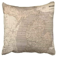 Michigan Atlas Karta, lažna kućna jastučnica, Jastučnica