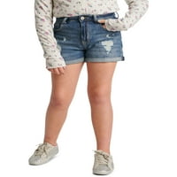 Justice Girls Mini mama uništila je traper kratke hlače, veličine 6-14, Slim & Plus