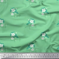 Soimoi Rayon tkanina Geometrijski labirint, lišće i cvjetna umjetnička tiskana tkanina