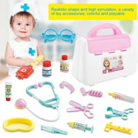 Dječji stetoskop, bočica s lijekom, set alata za igranje uloga, ružičaste Igračke