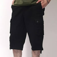 Teretne hlače, muške modne široke pamučne kratke hlače prevelike veličine, muški casual Capri Ulični stil s više