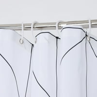 Bijele trokutaste kuke za zavjese za tuširanje od poliestera, 72 cm duge zavjese, vodootporne, perive u perilici