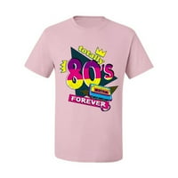 Potpuno 80-ih zauvijek vintage muške grafičke majice, svijetlo ružičasta, x-velika