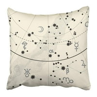 Ulomak astronomskog nebeskog satena zvijezde nebeskog planeta Vintage srebrna navlaka za jastuk