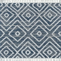 Dobro tkana salem vrba marokanska rešetka trelis plava visoka niska tekstura 5'3 7'3 područja prostirka