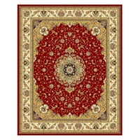 Tradicionalni tepih s obrubom od crvene Bjelokosti, kvadrat 8' 8'