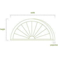 Ekena Millwork 62 W 37-3 4 H 2-3 4 P Polu runda Spoke Arhitektonskog stupnja PVC kombinacija pedimenta
