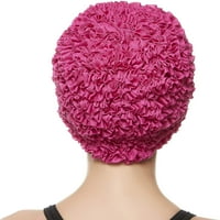 Ženska kapa za plivanje u kupaćem kostimu, turban kapa za tuširanje obložena poliesterom, vruće ružičasta