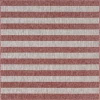 Jedinstveni tkalački stan u zatvorenom i na otvorenom Prugasti tepih u hrđavo crvenoj i sivoj boji 7 '1 10 ' pravokutni
