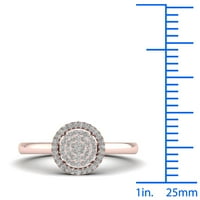 1 6CT TDW Diamond 10K Rose Gold Cluster Halo prsten