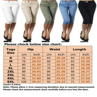 Ženske hlače za slobodno vrijeme visokog struka hlače u punoj boji Casual Capri hlače ljetne hlače širokog kroja