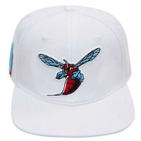 Muški profesionalni standardni bijeli Snapback šešir s prikazom maskote Delaver Hornets u zimzelenoj vuni-eo