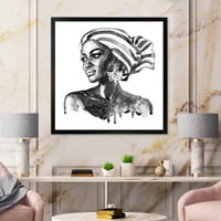 Designart 'Portret Afro American Woman XII' Moderni uokvireni umjetnički tisak