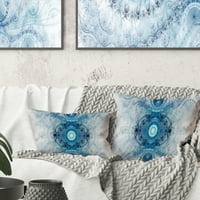 DesignArt svijetloplavi fraktalni uzorak - Sažetak jastuka za bacanje - 16x16
