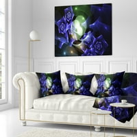 Designart Blue Bouket prekrasnih ruža - Sažetak jastuka za bacanje - 16x16