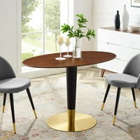 Ovalni blagovaonski stol od zlatnog oraha od 48
