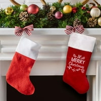 Velur čarapa 20 crveno-bijelaSretan Božić