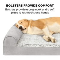 Potrepštine za kućne ljubimce u ponudi luksuzni ortopedski krevet za pse s reljefnim v-krznom i antilopom, siva