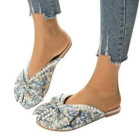 Ženske cipele ravne sandale Summer Boho Rhinestone haljine cipele Udobno otvoreni nožni prst biserni sandale rinestone