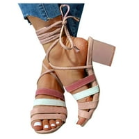 Ženske ravne sandale-sandale za plažu s križnim naramenicama s tankim naramenicama od ribljih usta Ležerne ljetne