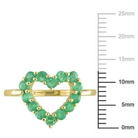 Miabella Ženska karat T.G.W. Smaragd 10kt žuto zlato prsten otvorenog srca