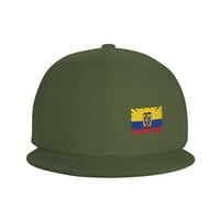 Douzhe Flat Brim CAP Snapback Hat, Ekvadorski otisci za zastavu Podesiva zelena kapu za odrasle bejzbol