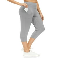Ženske visoke struke Capri Yoga hlače s džepovima vlagana teretana za fitnes hlače bešavne joge noge