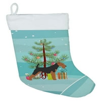 Airedale terijer sretno božićno drvce Božićna čarapa