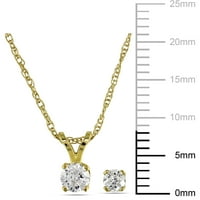 B. M. A. Karat dijamant, 14k žuto zlato, pojedinačni privjesak i naušnice u kompletu, 17