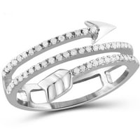 Jewelersclub 0. Sterling Silver Accent White Diamond Open Ring za žene