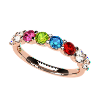 Nana U'r Mather Ring 1- multi-kamen za odrasle žensko rođendana, 10k ružičasto zlato, veličina 11.5, Stone2