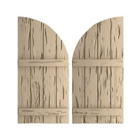 Ekena Millwork 22 W 36 h Timbertane Pecky Cypress Four Board pridružio se ploča-n-batten w Quarter Round Arch