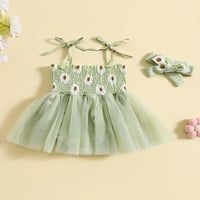 WASSERY Dojenčad za bebe djevojčice Sling haljina za novorođenčad Ljetne odjeće bez rukava, print princeza odjeća