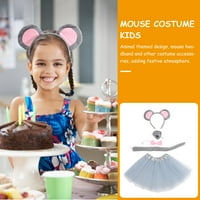 Komplet pribora za kostim miša komplet uključuje Tutu suknju, traku za glavu, rep, leptir mašnu, oslonac za nos