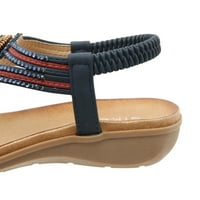 Ljetne ženske ravne sandale bez zatvarača, Rimske cipele s rhinestonesom, Ležerne sandale s otvorenim prstima