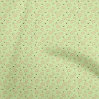 Oneoone pamučni popripin svijetlo zelena tkanina Djeca duga duga šivanje tkanine prema dvorišnom DIY odjeću za