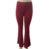 Rasprodaja ženske flare hlače visokog struka casual flare hlače pripijene jednobojne široke hlače